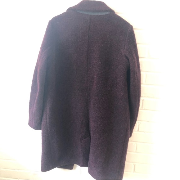 Banana Republic Wool Blend Overcoat Beetroot Burgundy Red heather tweed - Picture 7 of 12